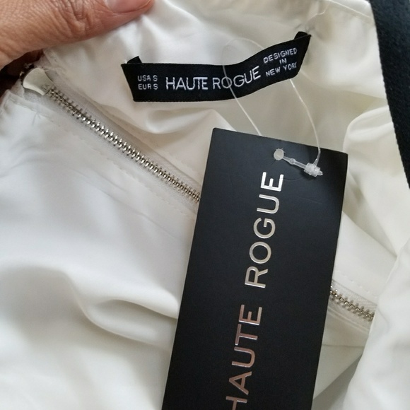 Haute Rogue Ruffle Black and White Top - small - Picture 2 of 7